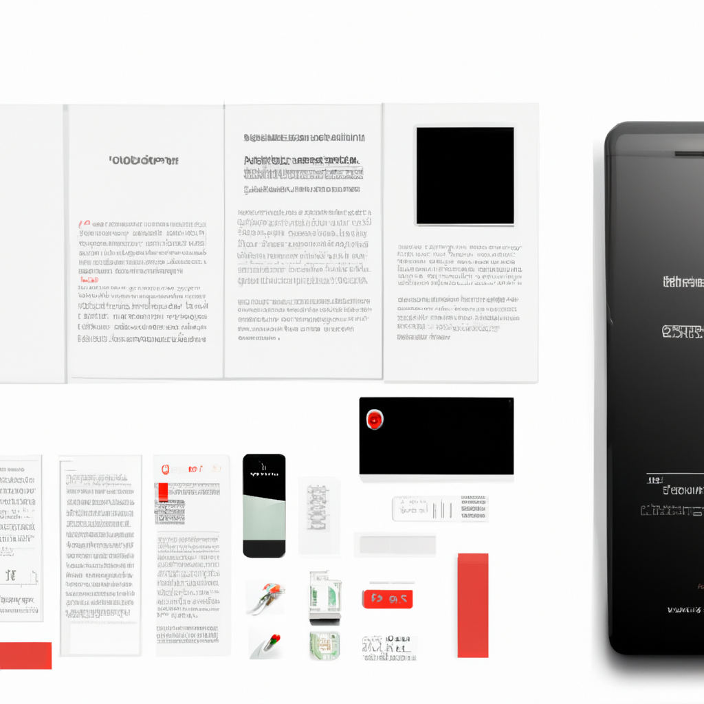 Абстрактный UI превью мокап со скроллируемой страницей, карточками, кнопками и типографикой с чёткими краями